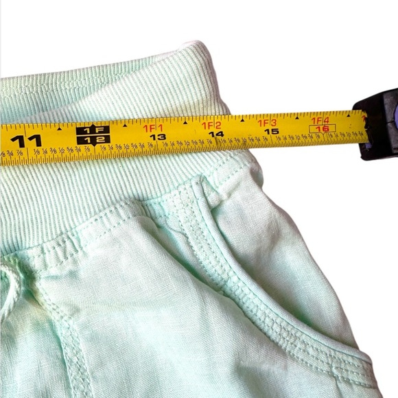 Calvin Klein Linen Shorts Womens Sz Small Mint Green Cargo Pockets relaxed fit - Picture 5 of 8